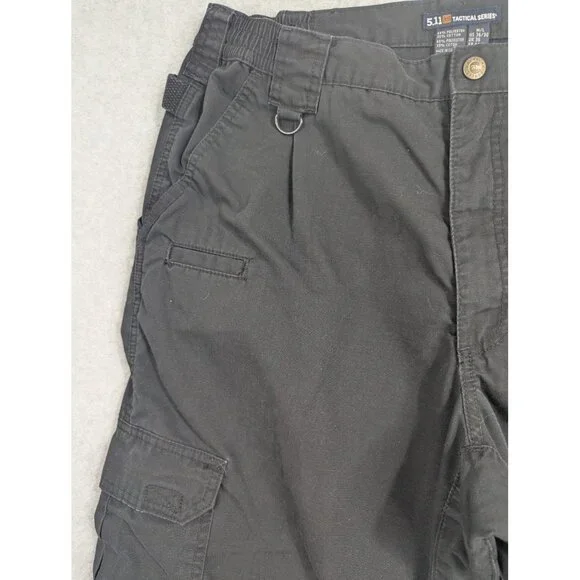 5.11 Tactical Series Pants Mens 36x30 Black Cargo Ripstop Polyester Hiking Work - Picture 2 of 13